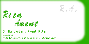 rita ament business card